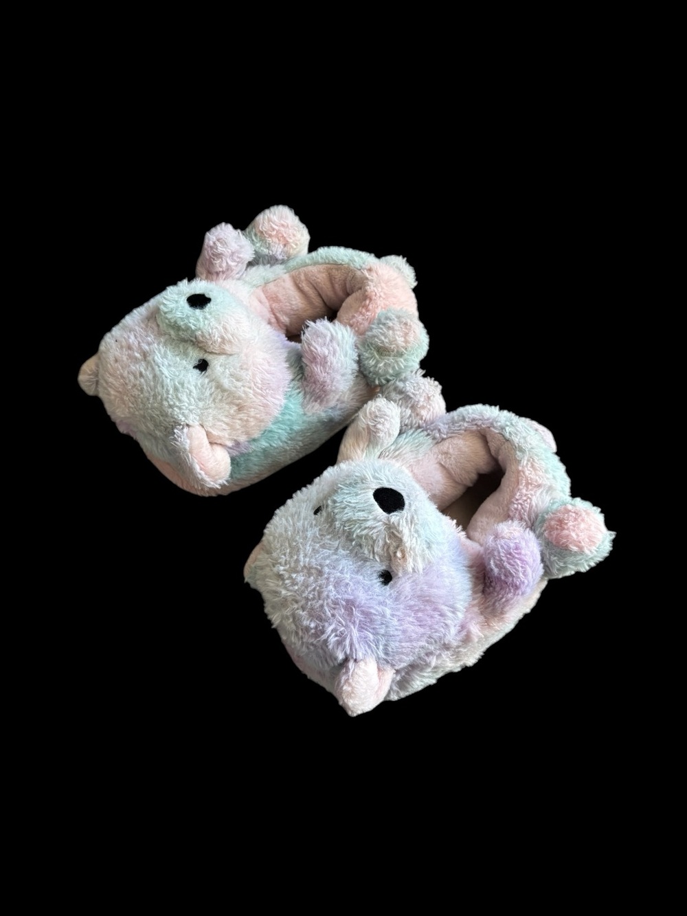 ✨ Pastel pink and blue teddy bear slippers✨
